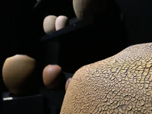 exposition céramique, PAD, Avril 2018, Jardin des Tuileries, Paris, Vase en grès chamotté, finitions rugueuses, beauté brute, pièce singulière, décoration d’intérieur élégante, artisan parisien, design luxe.
