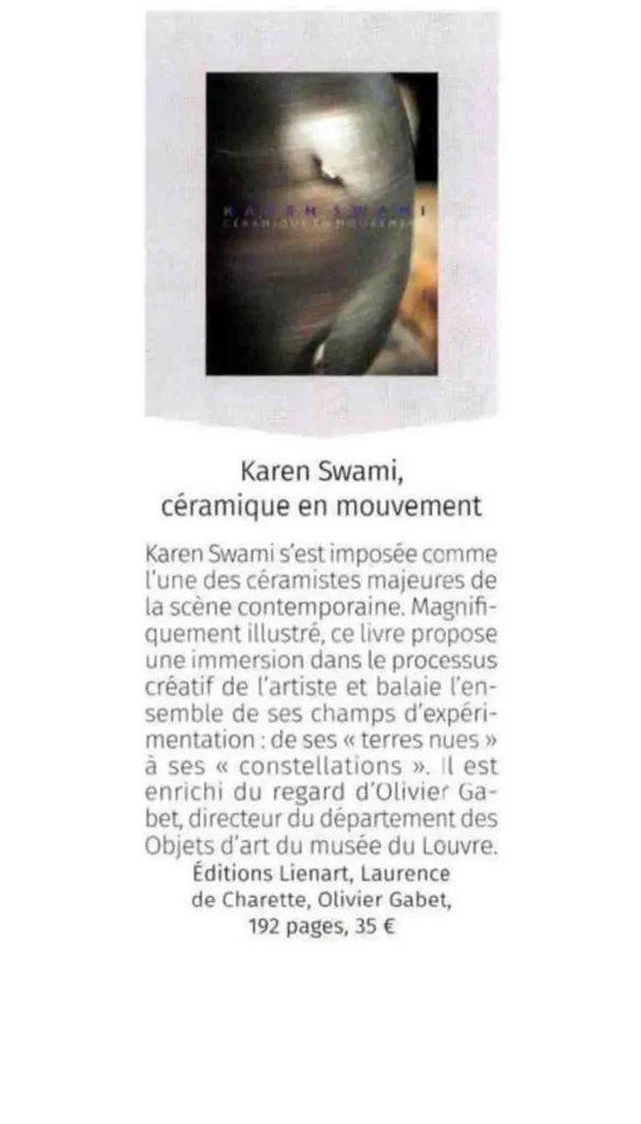 press contemporary ceramics paris, book céramique en mouvement, an immersion into the creative process of karen swami, between raw clay and constellations, published by éditions lienart
