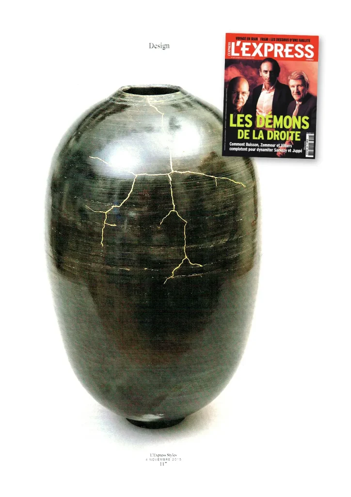 press ceramics paris, kintsugi craze, karen swami at fondation cartier and musée cernuschi, contemporary art pottery, handmade, parisian creation, ceramic press article