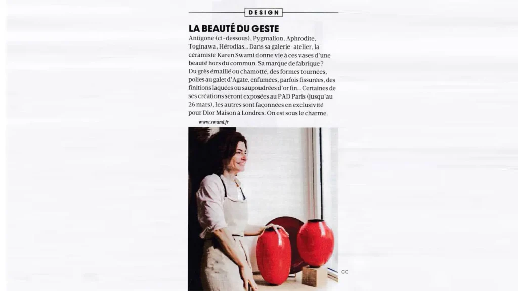 press exhibition, ceramic exhibition paris 2017, ceramist karen swami in her paris studio, pieces created for dior maison and presented at pad paris