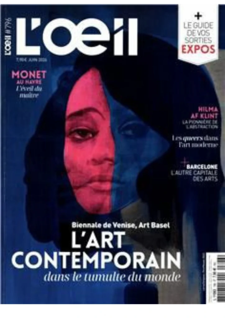 Couverture du magazine L’Œil consacrée à l’art contemporain, présentant une sélection d’expositions et d’artistes dont Karen Swami, céramiste française exposée à la Galerie Minsky à Paris.